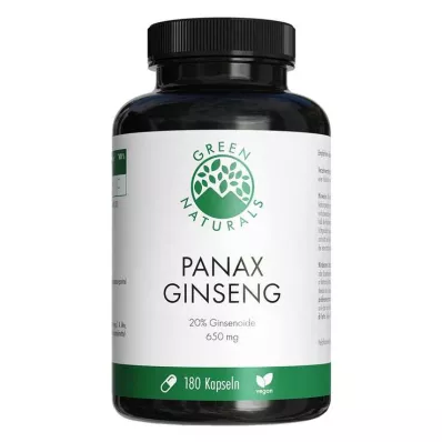 Green Naturals Panax Ginseng high-dose vegan capsules, 180 pieces Green Naturals Panax Ginseng high-dose vegan capsules, 180 pieces