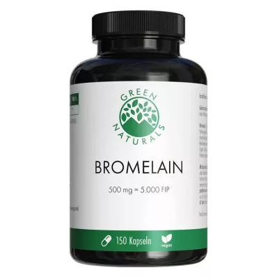 Green Naturals Bromelain 500 mg vegan with 5000 Fip, 150 pcs Green Naturals Bromelain 500 mg vegan with 5000 Fip, 150 pcs